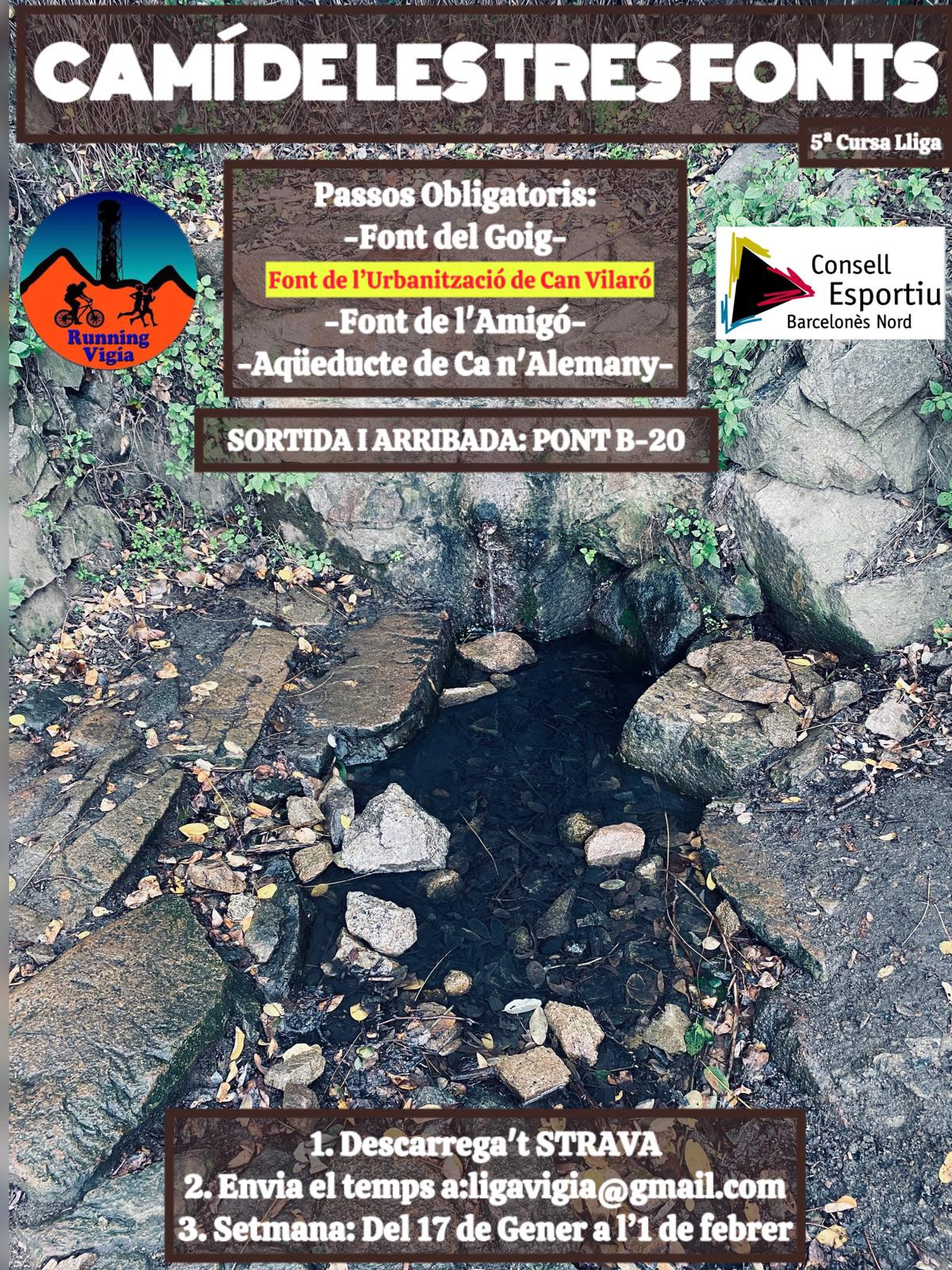 5ª CURSA. CAMÍ DE LES TRES FONTS 26 (RECTIFICACIÓ)