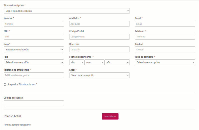 Formulário de registro personalizado
