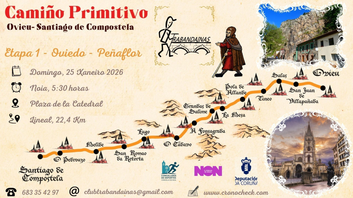 1 Etapa Camiño Primitivo: Oviedo - Peñaflor